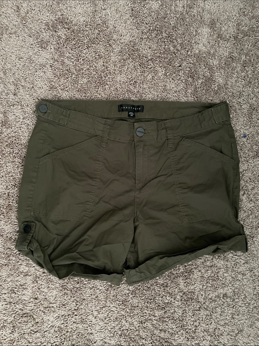 Sanctuary Olive Utility Cuffed Women's Shorts